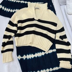 Ciao Lucia! Venezia Polo sweater ivory/black stripe